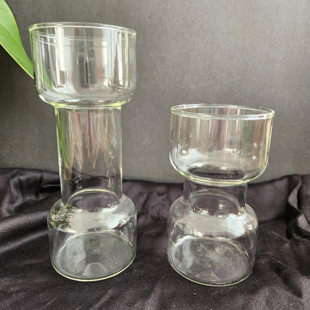 Vintage Pyrex Un-Candle Glass Corning Floating Candle Holder Set Of 2